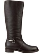 Gucci Horsebit Leather Riding Boots - Lyst