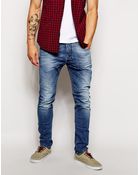 Diesel Jeans Tepphar Skinny Fit 609R Light Distress Wash - Lyst