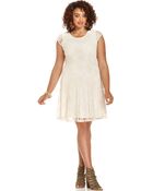 American Rag Plus Size Capsleeve Crochet Aline Dress - Lyst