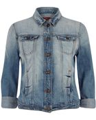 River Island Light Wash Roll Sleeve Denim Jacket - Lyst