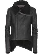 Rick Owens Moody Shearling-Lined Biker Jacket - Lyst