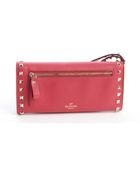 Valentino Rose Leather 'Rockstud' Studded Detail Wallet - Lyst