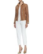 Escada Cropped Stretch Cady Zippocket Pants - Lyst
