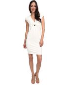 Versace Jersey V-neck Dress - Lyst