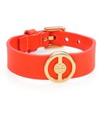 Tory Burch Deco Leather Logo Bracelet - Lyst