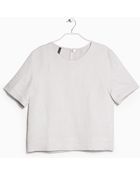 Mango Minimal Linen-Blend Top - Lyst