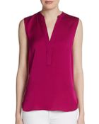 Vince Sleeveless Silk Blouse - Lyst