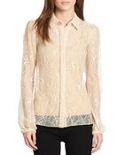 Diane von Furstenberg Lysia Floral Chantilly Lace Top - Lyst