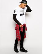 Asos Long Sleeve T-Shirt With Double Layer And Star Stripe Print - Lyst