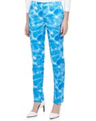 Michael Kors Samantha Pool-Print Duchesse Skinny Pants - Lyst