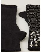 Dolce & Gabbana Embellished Fingerless Gloves - Lyst