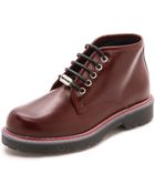 McQ by Alexander McQueen Martin Lace Up Derby Booties - Bordo - Lyst