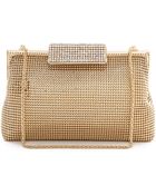 Whiting & Davis Crystal Clasp Clutch - Gold - Lyst