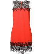 Christopher Kane Red Wool Crepe Dress - Lyst