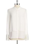 Elie Tahari Silk Hi Lo Blouse - Lyst