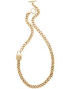 Michael Kors Single Padlock Station Necklace - Gold - Lyst