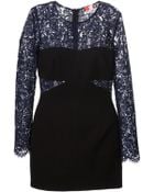 MSGM Lace Panel Dress - Lyst