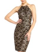 Eliza J Lace Halter Sheath Dress - Lyst