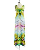 Ivanka Trump Patterned Maxi Dress - Lyst