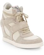 Ash Cool Suede Lace-Up Wedge Sneakers - Lyst