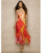 Ralph Lauren Blue Label Floral-Print Silk Dress - Lyst