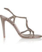 Rene Caovilla Crystal-Embellished Leather Sandals - Lyst