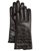 Grandoe Stud-Quilted Leather Gloves - Lyst
