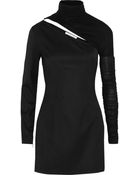 Balmain Wool-Blend Twill And Jersey Mini Dress - Lyst