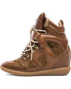 Isabel Marant Buck Tibetan Calfskin Velvet Leather Sneakers - Lyst
