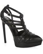 Saint Laurent Caged Janis Platform Pump - Lyst