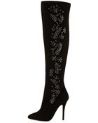 Giuseppe Zanotti High-Heel Rhinestone Suede Boot - Lyst