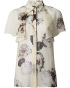 Giambattista Valli Floral Butterfly Sleeves Blouse - Lyst