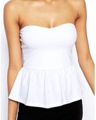 Asos Bandeau Peplum Top - Lyst