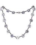 Bottega Veneta Oxidised-Silver Crystal Necklace - Lyst