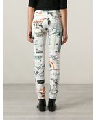 Mm6 By Maison Martin Margiela Printed Skinny Jeans - Lyst