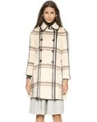 Club Monaco Nadine Coat - Neutral Plaid - Lyst
