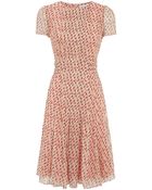 Carolina Herrera Dot Print Chiffon Dress - Lyst