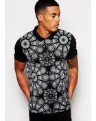 Asos Polo Shirt With Stained Glass Print - Lyst
