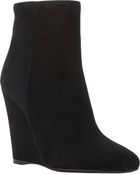 Prada Suede Wedge Ankle Boots - Lyst