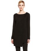 Donna Karan New York Long Sleeve Tunic With Asymmetric Drape - Lyst