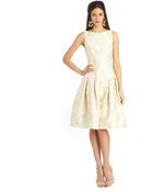 Oscar de la Renta Lamé Cloqué Pleated Dress - Lyst