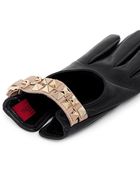 Valentino Rockstud Double Strap Short Leather Gloves - Lyst