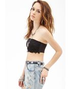 Forever 21 Crochet-Trimmed Lace Bandeau - Lyst