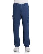 Saks Fifth Avenue Black Label Linen Cargo Pants - Lyst