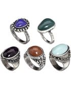 Asos Mixed Stones Ring Pack - Lyst