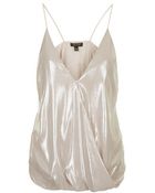 Topshop Drape Front Metallic Cami - Lyst