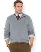 Polo Ralph Lauren Big And Tall Cable-Knit Tussah Silk Sweater - Lyst