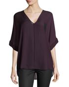Vince Double V Silk Top - Lyst
