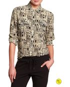 Banana Republic Factory Print Military Pocket Top - Lyst
