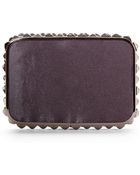 La Regale Grey Studded Side Minaudiere - Lyst